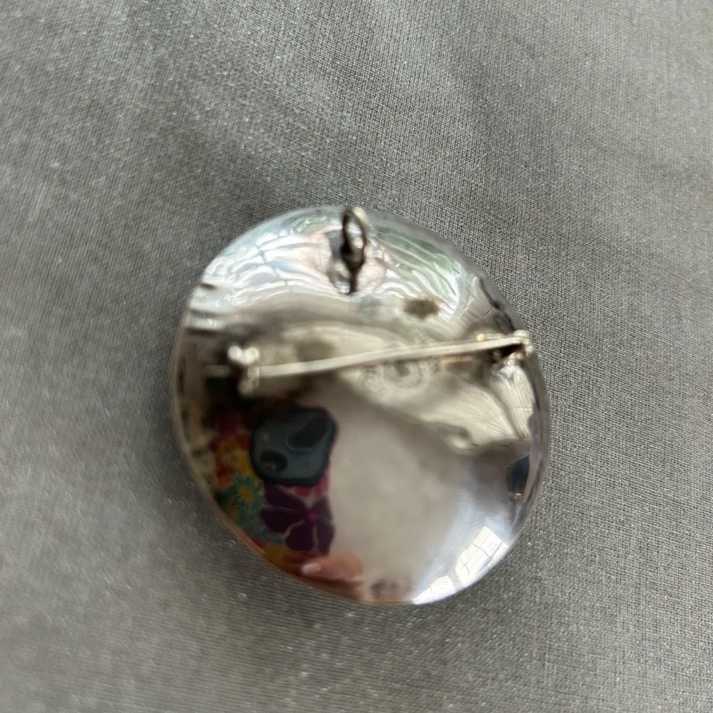 Silver and turquoise pendant / brooch - Picture 5 of 5